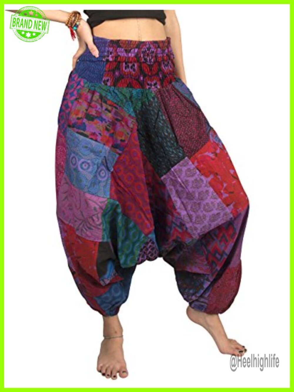 100% Cotton Patchwork Baggy Yoga Pants Boho Hippie Pants